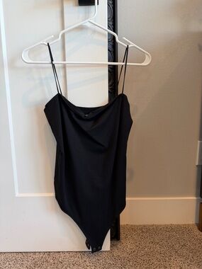 Abercrombie & Fitch Black thong Bodysuit size large NWT